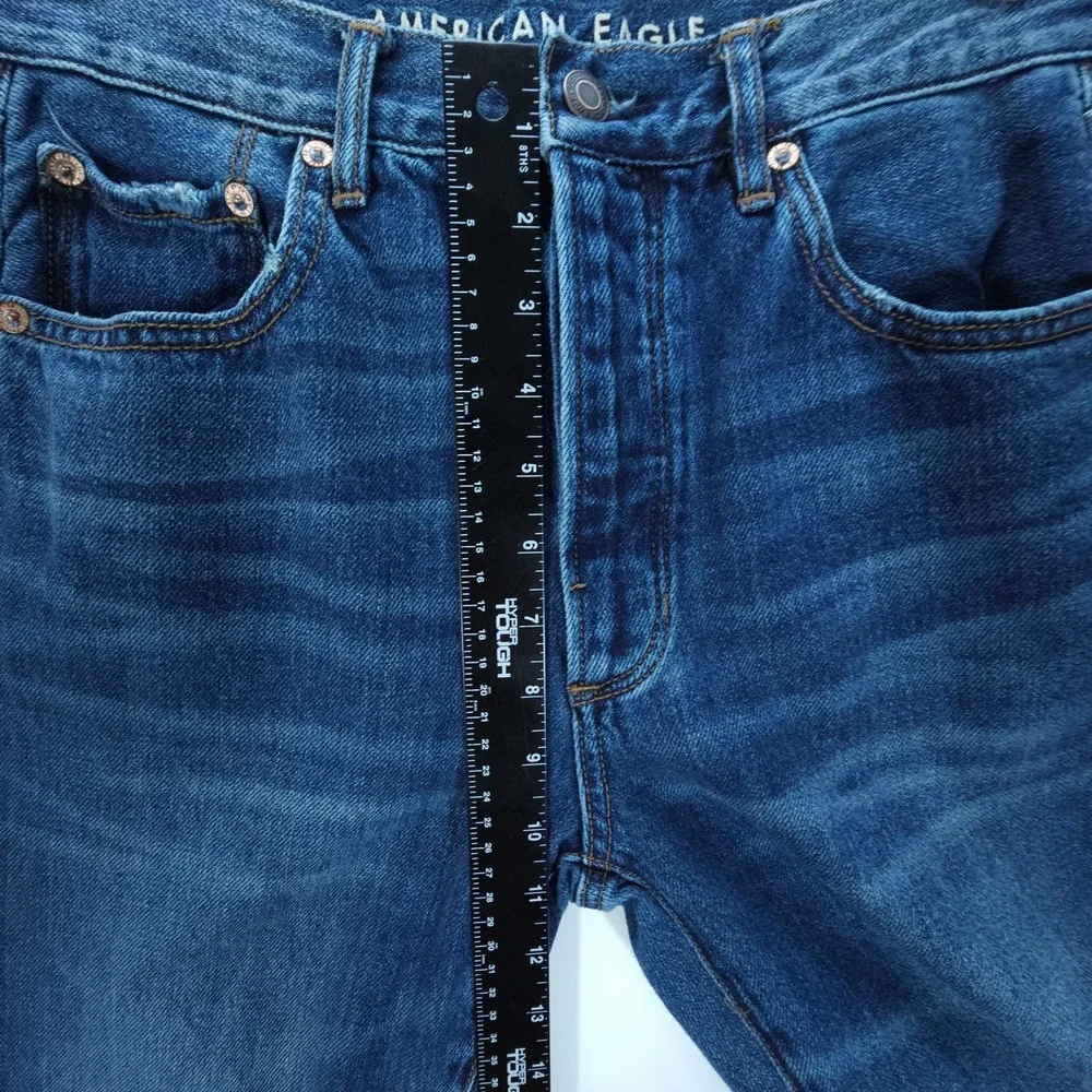 American Eagle Mom Jeans Womens 29 Blue‎ Y2K Tapered High Rise Button Fly Denim